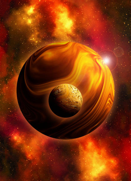 Unknown planet from outer space. Space nebula. Cosmic cluster of stars. Outer space background. 3D Illustration.