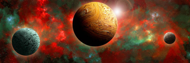 istock Unknown planet from outer space. Space nebula. Cosmic cluster of stars. Outer space background. 3D Illustration 1399161792