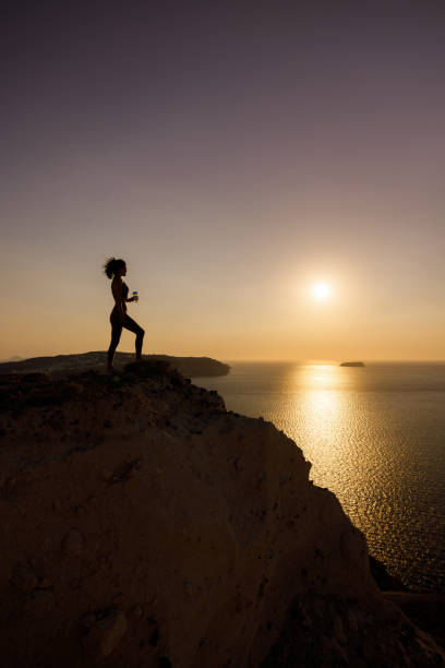 istock Water break on a hill above the sea at sunset! 1399162278