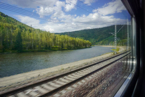 View of the Mana River and mountains from the train window
