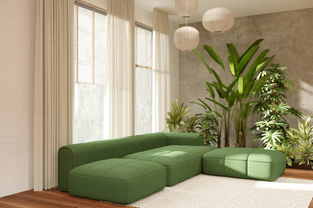 istock Green living room interior 1399167380