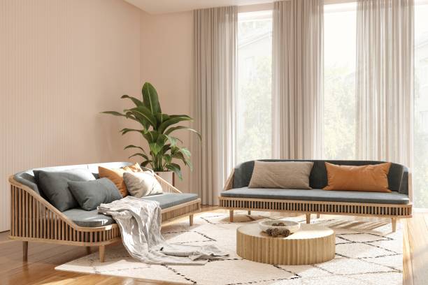 istock Living room interior in boho style 1399167457