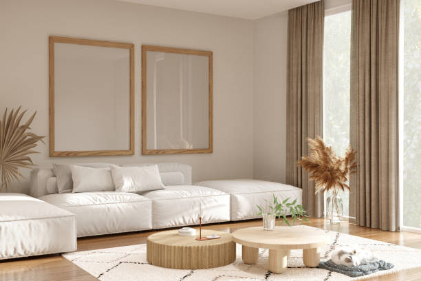 istock Living room interior in boho style 1399167543