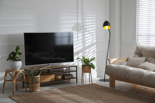 istock Living room interior with modern TV on stand 1399168209