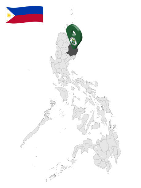 lokalizacja prowincja isabela na mapie filipiny. 3d znak lokalizacji prowincji isabela . wysokiej jakości mapa z prowincjami filipin do twojego projektu. ilustracja wektorowa. eps10. - puerto rico map vector road stock illustrations