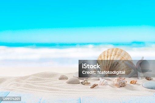 istock Tropical summer vacations and beach background. Copy space 1399174201
