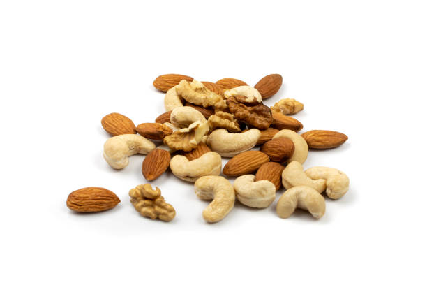 istock Nut Mix Pile Isolated, Heap of Peeled Nut Kernels 1399175376