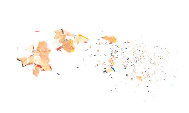 istock Color wood pencil with sharpening shavings isolated 1399175442