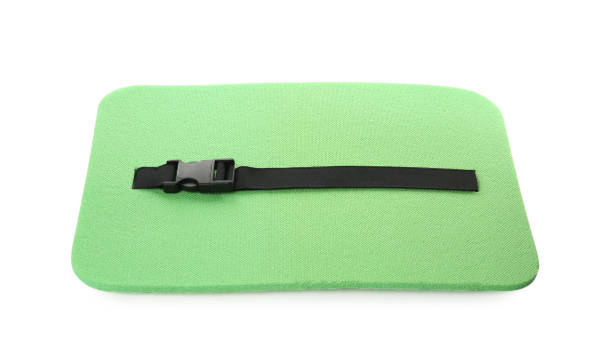 istock Green foam seat mat for tourist isolated on white 1399177164