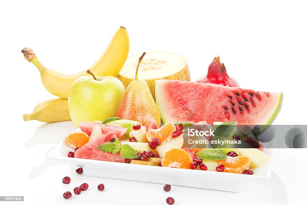 Salada de frutas e frutas frescas. - Foto de stock de Alimentação Saudável royalty-free