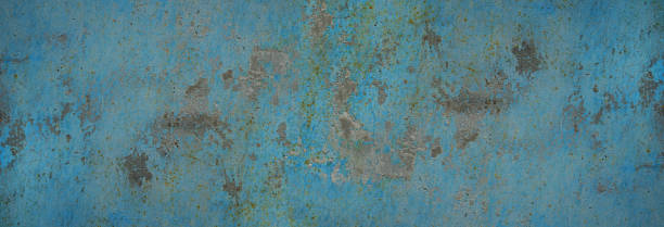 istock Blue vintage texture. Old rough rusty painted wall surface. Grunge background with space for design. Web banner. 1399180594