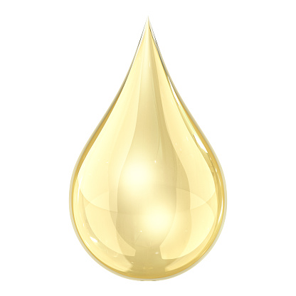 The oil drop isolated on white background. 3D Render