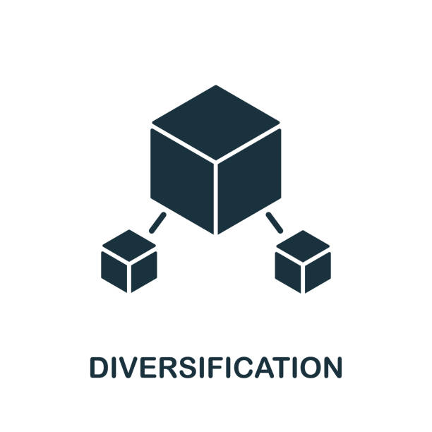 ilustrações de stock, clip art, desenhos animados e ícones de diversification icon from investment collection. simple line diversification icon for templates, web design and infographics - connection merger road togetherness