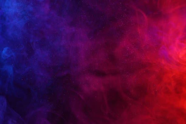 Colorful smoke clouds and shiny glitter abstract background