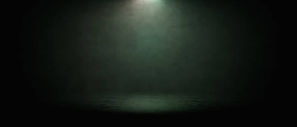 istock Concrete platform, podium or table with smoke in the dark 3d Render 1399191937
