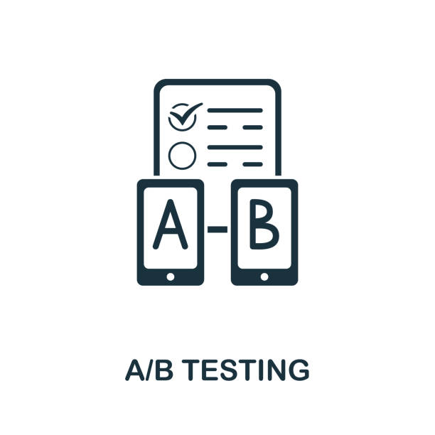 ikona testowania a/b z kolekcji aplikacji mobilnych. prosta ikona testowania linii a / b dla szablonów, projektowania stron internetowych i infografik - comparison questionnaire test results marketing stock illustrations