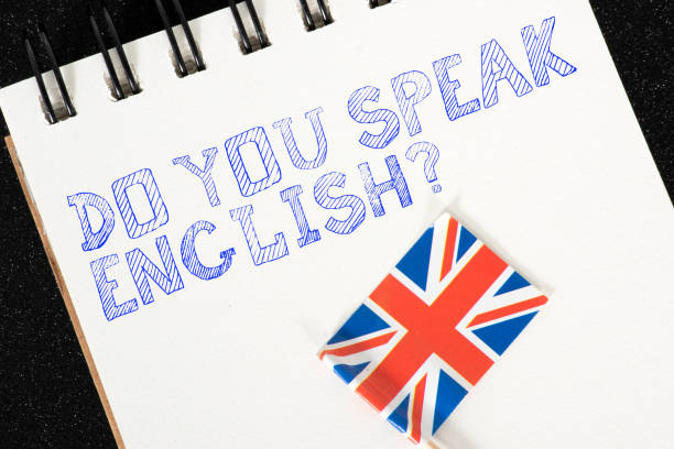 istock Flag of Great Britain and Question Speak English 1399193078