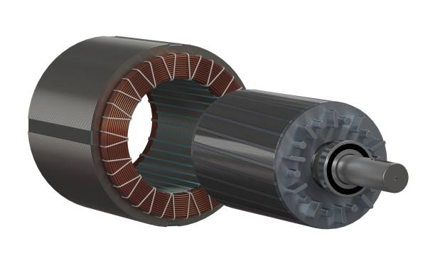 istock Motor stator and rotor, 3D rendering isolated on white background 1399193252