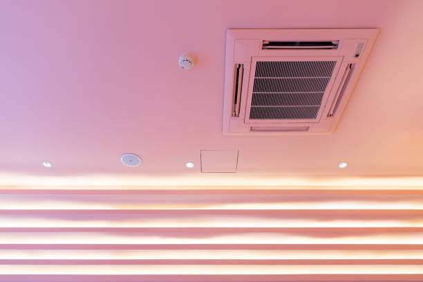 air conditioner at the wall in hotel room