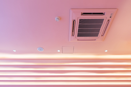 Pink and purple ceiling styling and air conditioning