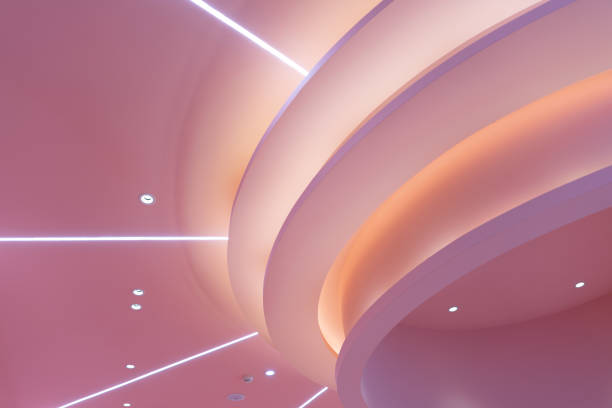 istock Pink and purple ceiling shapes 1399194506