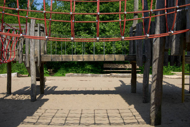 istock Climbing bridges in a playground 1399194560