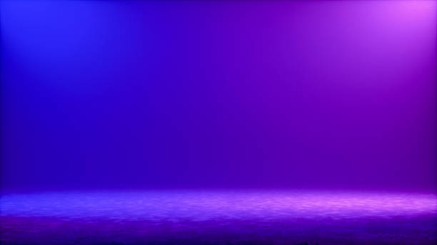 istock a studio background lit in blue and purple (3d rendering) 1399196492