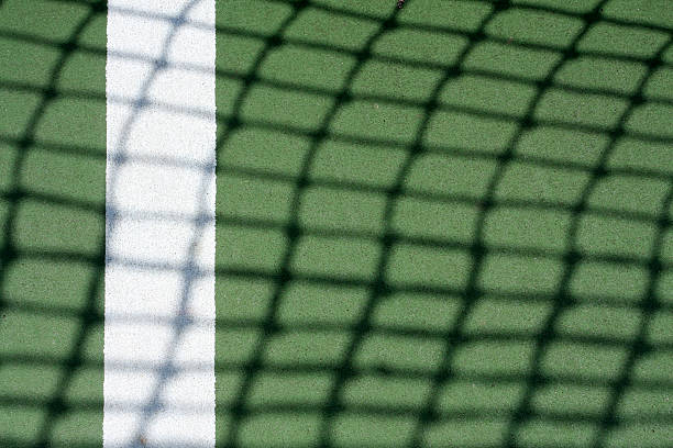 Tennis Court Lines and Net for Background stock photo