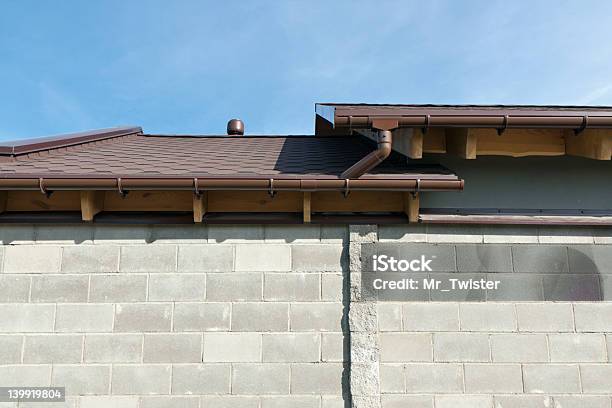 Foto de Chuva Sarjeta e mais fotos de stock de Calha - Calha, Arquitetura, Aço