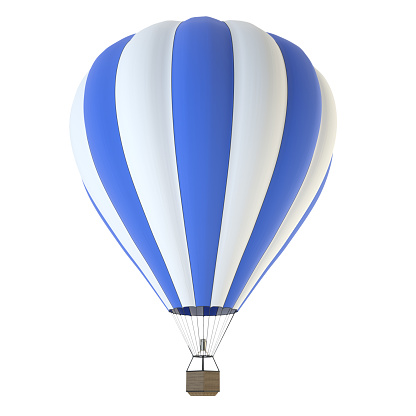white and blue baloon, 3d illustration