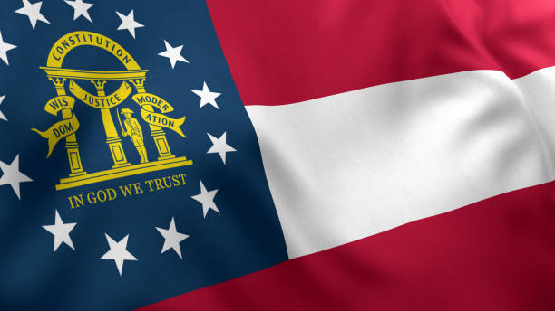 Georgia State Flag, USA stock photo
