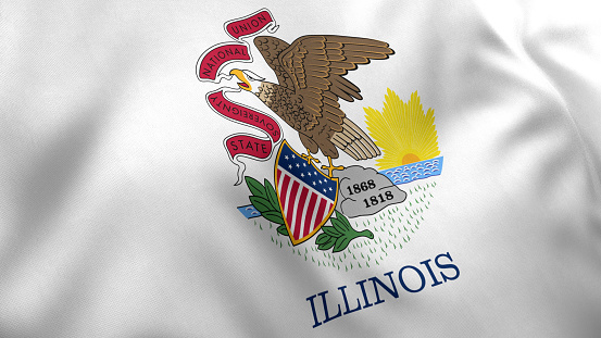 Illinois State Flag, 3D Render