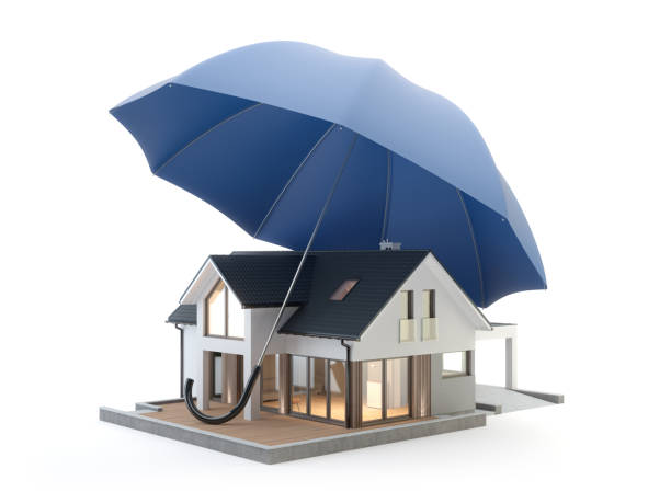istock House insurance - House and umbrella 1399200161