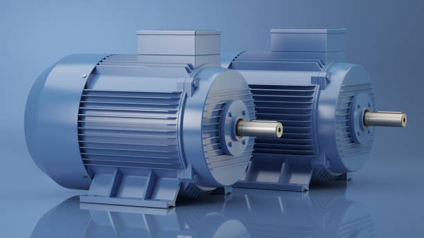 istock Two blue electric motor, 3D illustration 1399201485