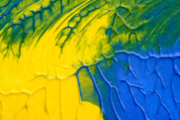 istock blue pink yellow abstract acrylic painting color texture on white paper background by using rorschach inkblot method 1399207741
