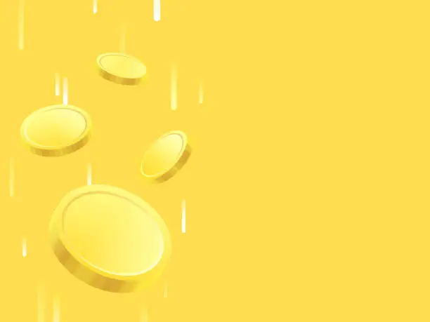 Vector illustration of Golden Cryptocurrency Coin Token Background