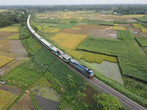 Top view of a train