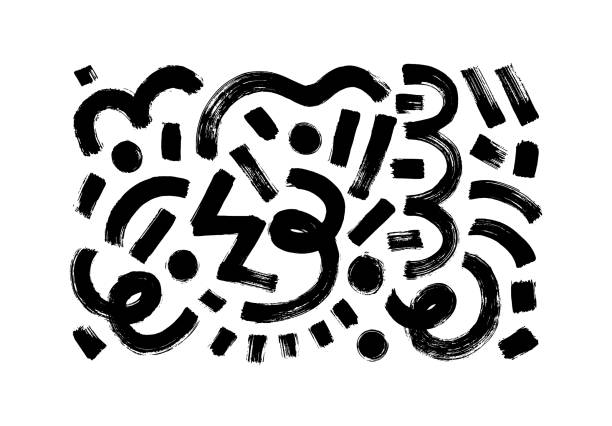 memphis design vektor grunge elemente. - curve shape symbol abstract stock-grafiken, -clipart, -cartoons und -symbole