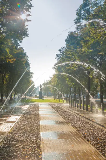 Photo of Poland, Upper Silesia, Gliwice, Fontain at Pilsudski Square