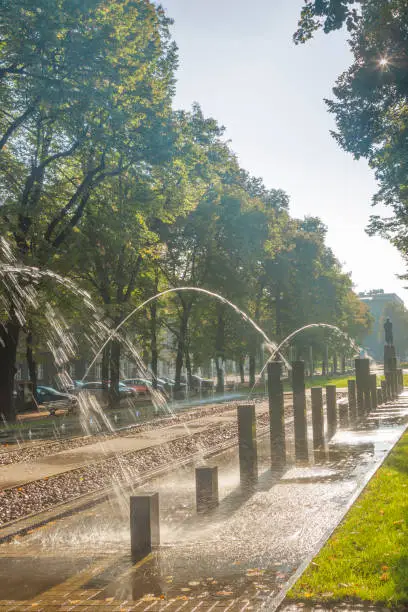 Photo of Poland, Upper Silesia, Gliwice, Fontain at Pilsudski Square