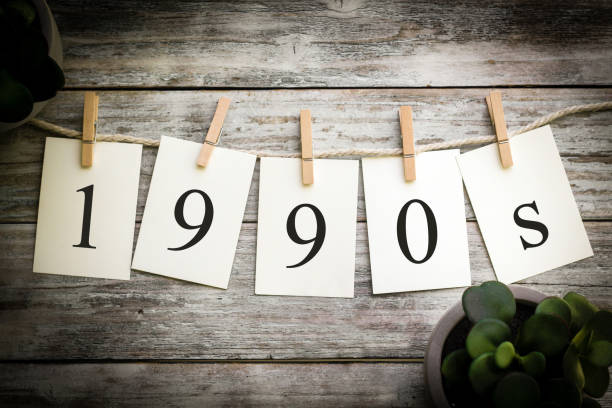 The Word 1990s Concept Printed on Cards