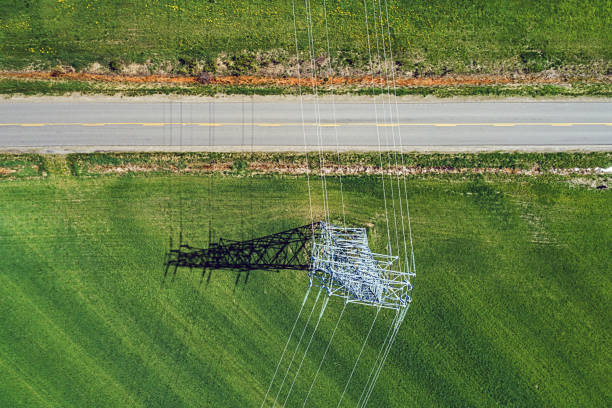 istock Aerial View of Power Line 1399216063