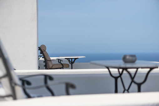 Santorini minimal white architecture detail.