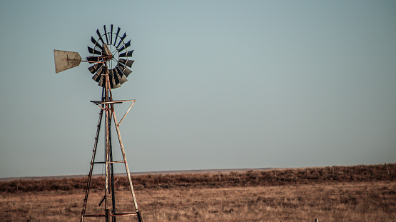 A lonely windmill in the prairies of Colorado