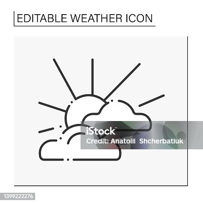 istock Partly sunny line icon 1399222276