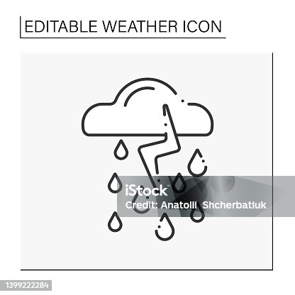 istock Storm line icon. 1399222284