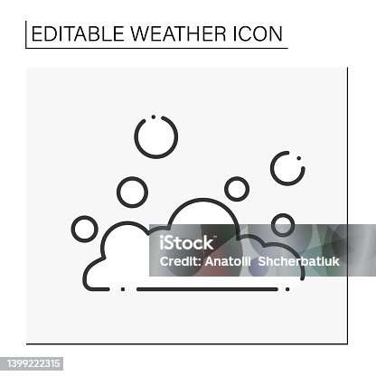 istock Dust storm line icon 1399222315