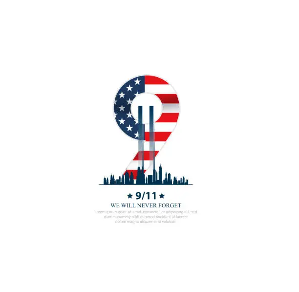 Vector illustration of Patriot day USA