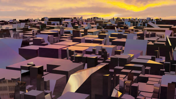istock Glass city in sunset time 1399227377