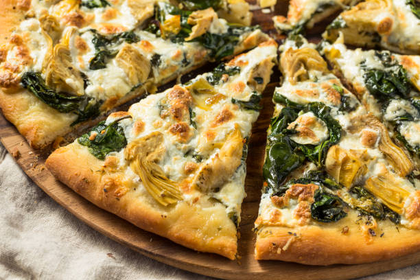 Homemade Italian Artichoke Spinach Pizza